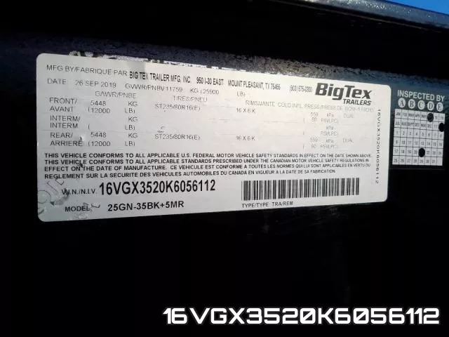 16VGX3520K6056112 фото 2