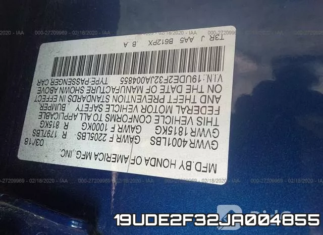19UDE2F32JA004855 фото 10