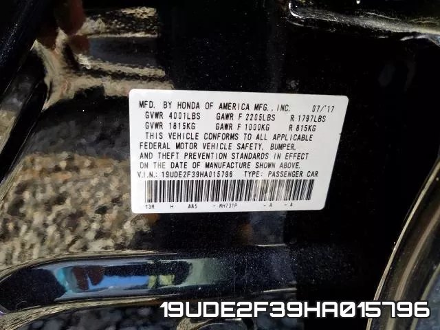 19UDE2F39HA015796 фото 2