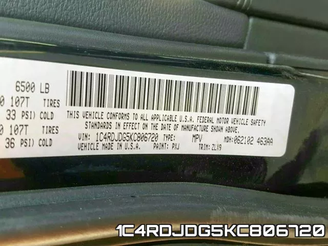 1C4RDJDG5KC806720 фото 2