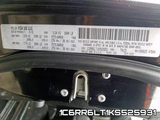 1C6RR6LT1KS525931 фото 2