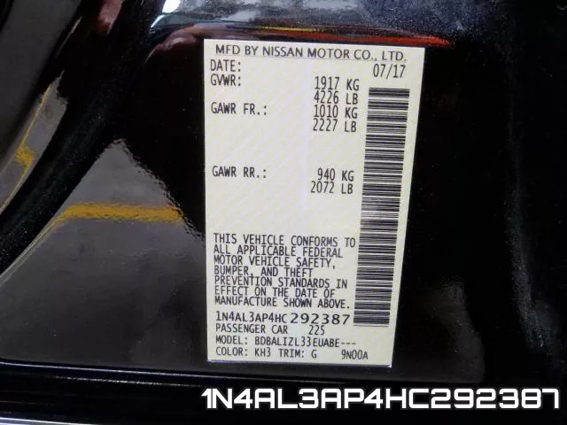 1N4AL3AP4HC292387 фото 2