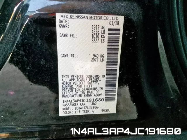 1N4AL3AP4JC191680 фото 2