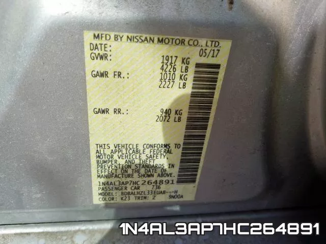 1N4AL3AP7HC264891 фото 2