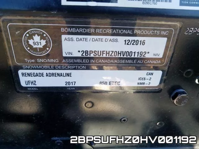 2BPSUFHZ0HV001192 фото 2