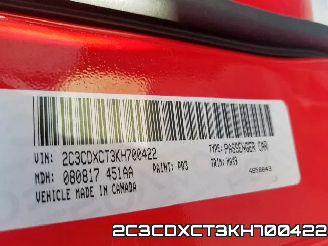 2C3CDXCT3KH700422 фото 2