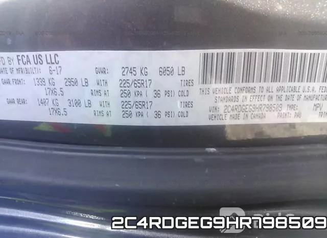 2C4RDGEG9HR798509 фото 10