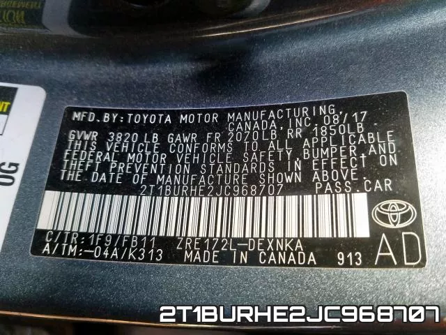 2T1BURHE2JC968707 фото 2