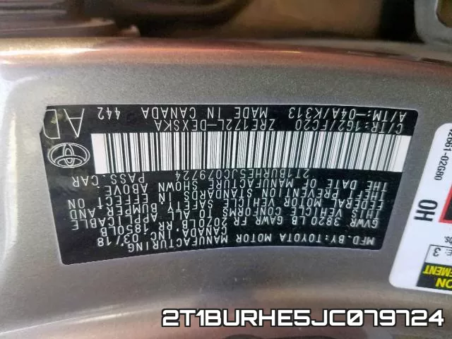 2T1BURHE5JC079724 фото 2