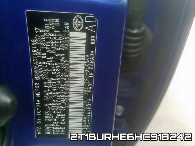 2T1BURHE6HC918242 фото 2