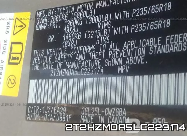 2T2HZMDA5LC223174 фото 10