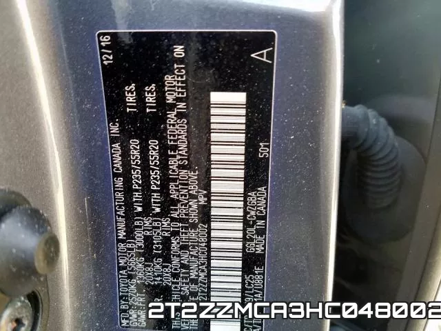 2T2ZZMCA3HC048002 фото 2