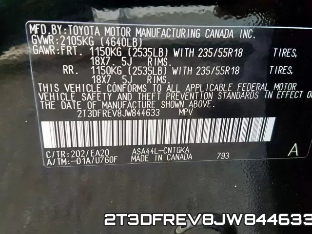 2T3DFREV8JW844633 фото 2