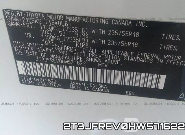 2T3JFREV0HW571622 фото 10