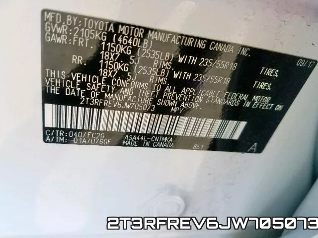 2T3RFREV6JW705073 фото 2