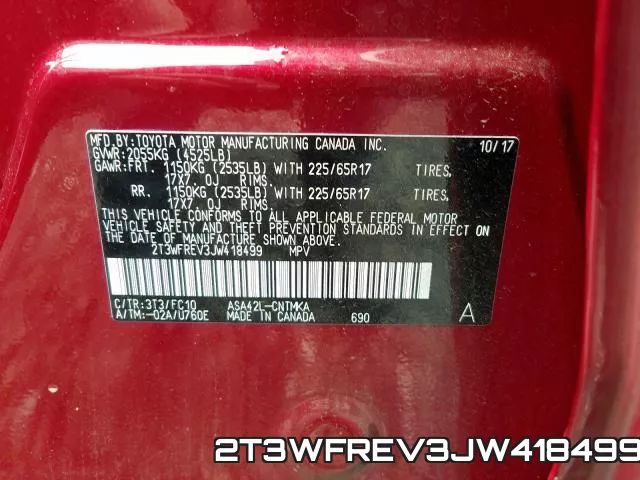 2T3WFREV3JW418499 фото 2