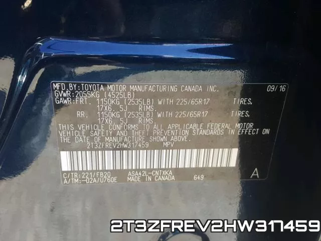 2T3ZFREV2HW317459 фото 2