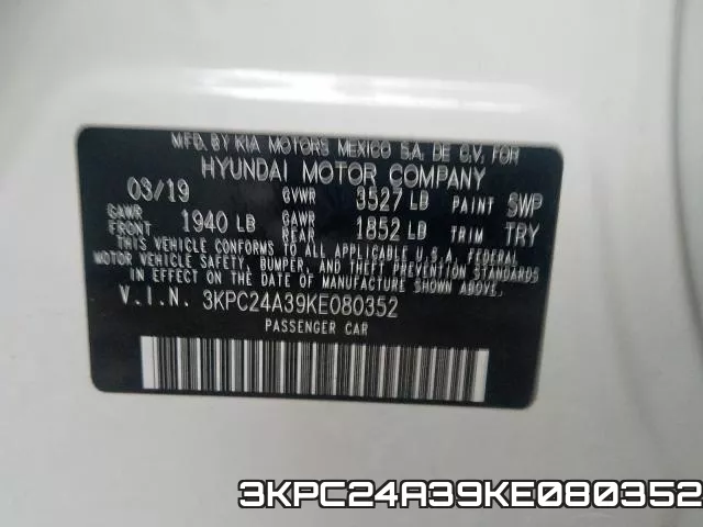 3KPC24A39KE080352 фото 2