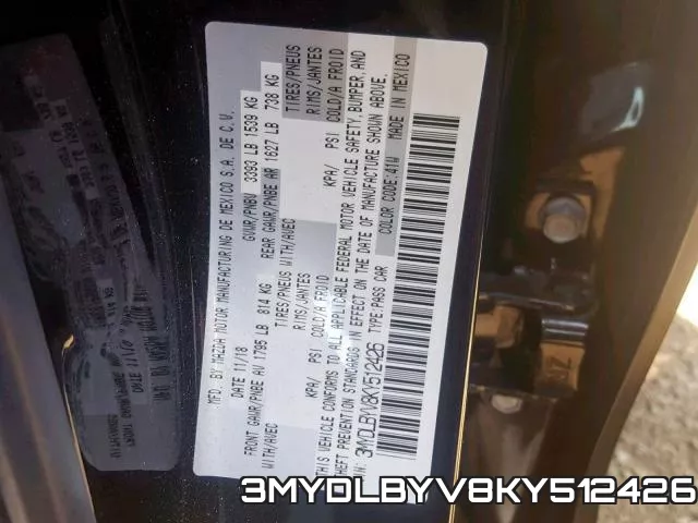 3MYDLBYV8KY512426 фото 2