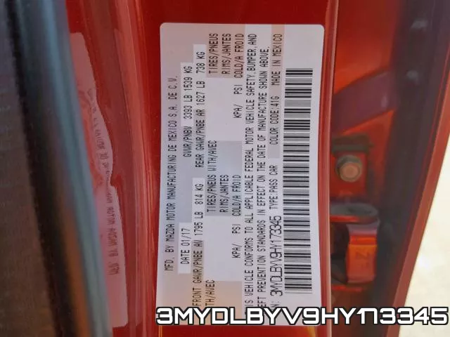 3MYDLBYV9HY173345 фото 2