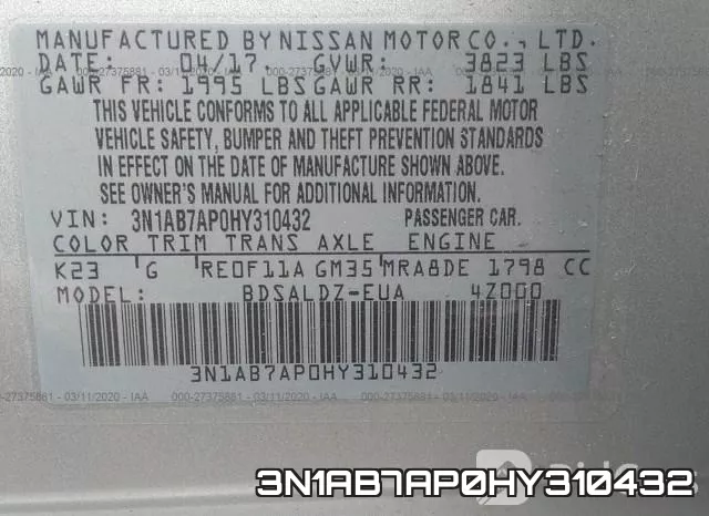 3N1AB7AP0HY310432 фото 10