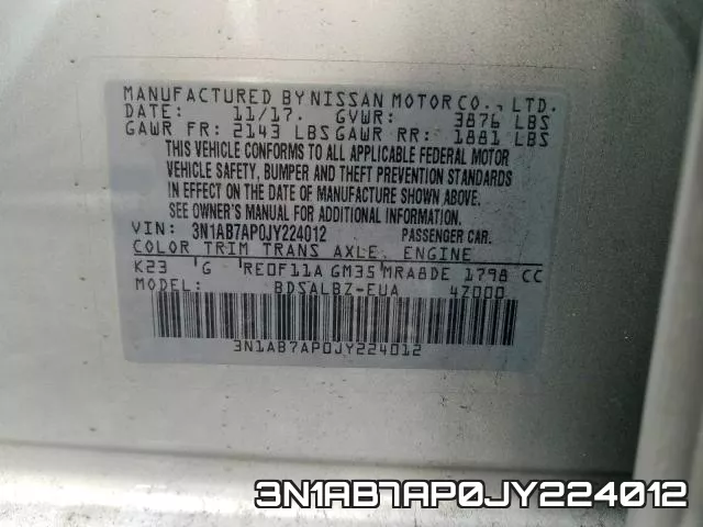 3N1AB7AP0JY224012 фото 2