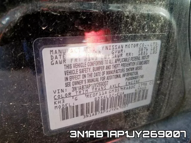 3N1AB7AP1JY269007 фото 2