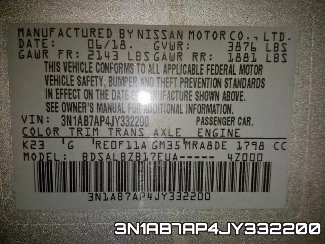 3N1AB7AP4JY332200 фото 2