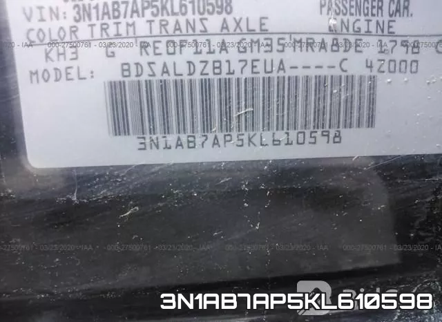3N1AB7AP5KL610598 фото 10