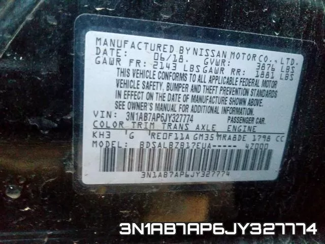 3N1AB7AP6JY327774 фото 2