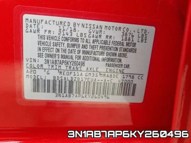 3N1AB7AP6KY260496 фото 2