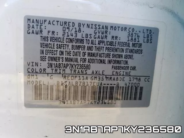 3N1AB7AP7KY236580 фото 2