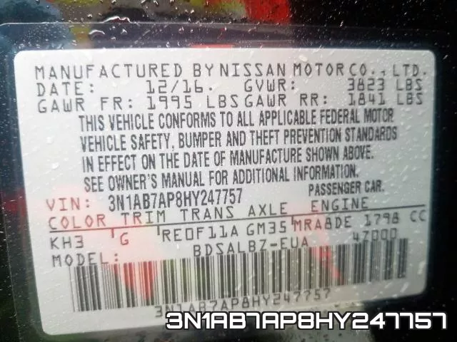 3N1AB7AP8HY247757 фото 2