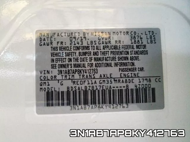3N1AB7AP8KY412763 фото 2