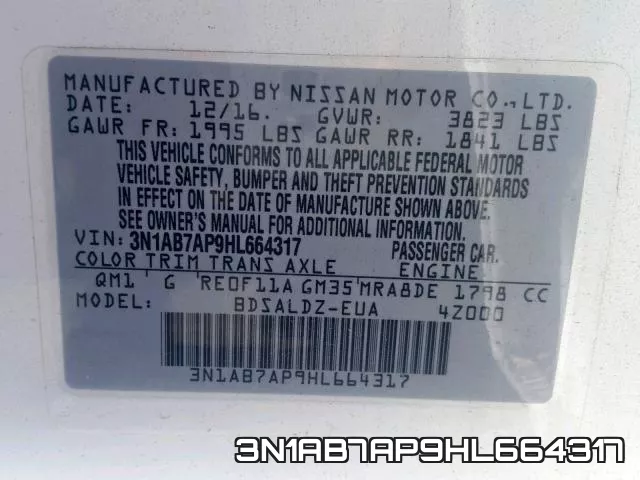 3N1AB7AP9HL664317 фото 2