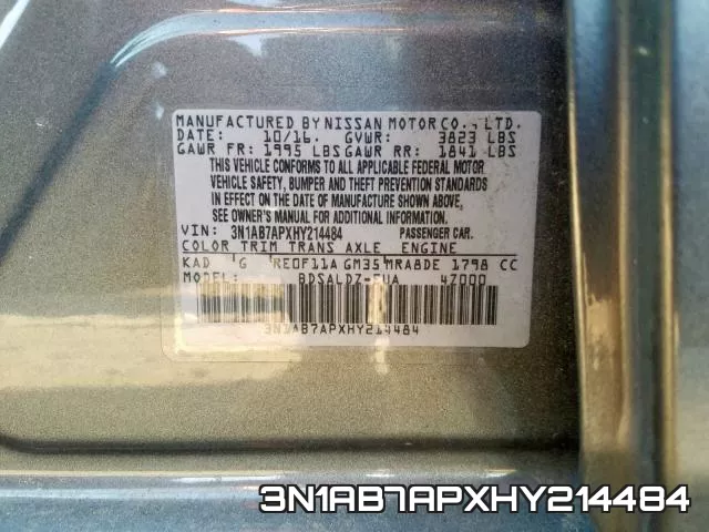 3N1AB7APXHY214484 фото 2