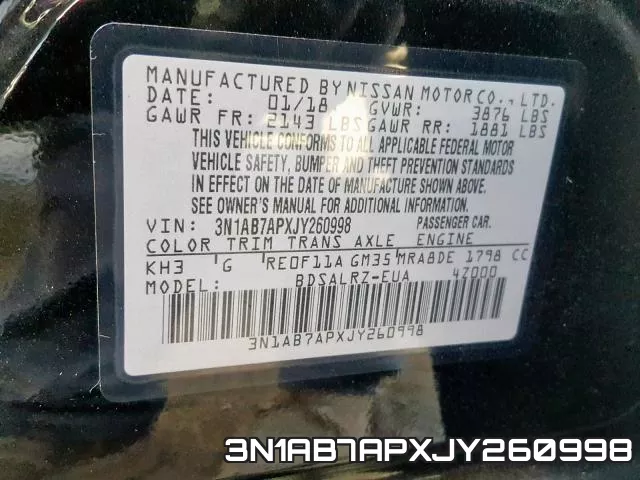 3N1AB7APXJY260998 фото 2