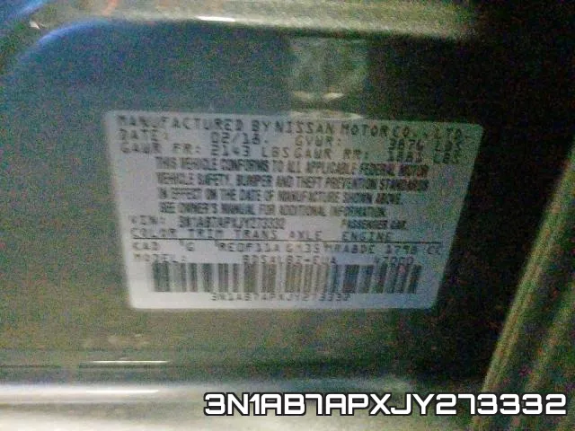 3N1AB7APXJY273332 фото 2