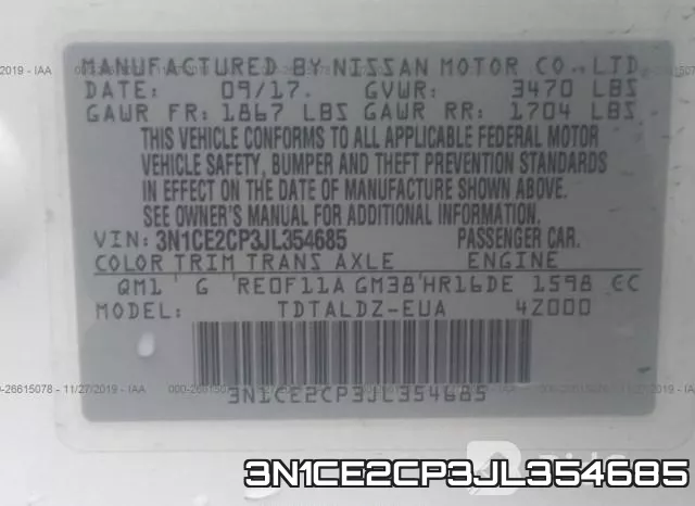 3N1CE2CP3JL354685 фото 10