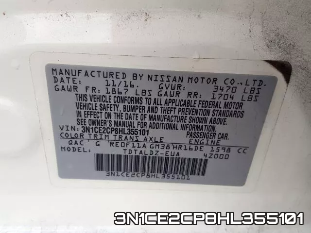 3N1CE2CP8HL355101 фото 2