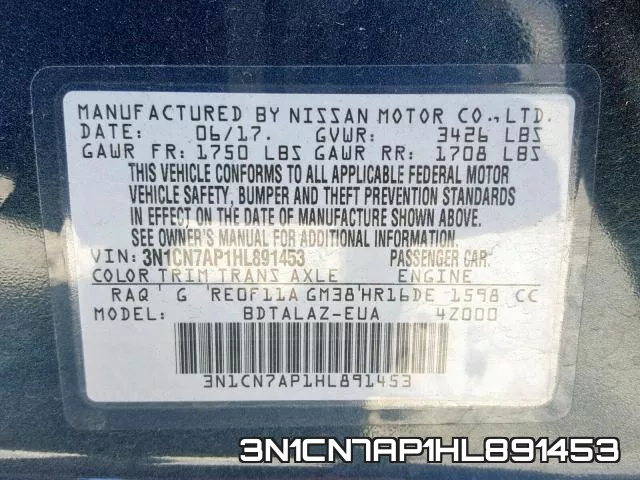 3N1CN7AP1HL891453 фото 2
