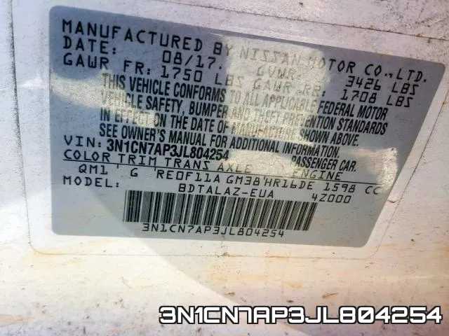 3N1CN7AP3JL804254 фото 2