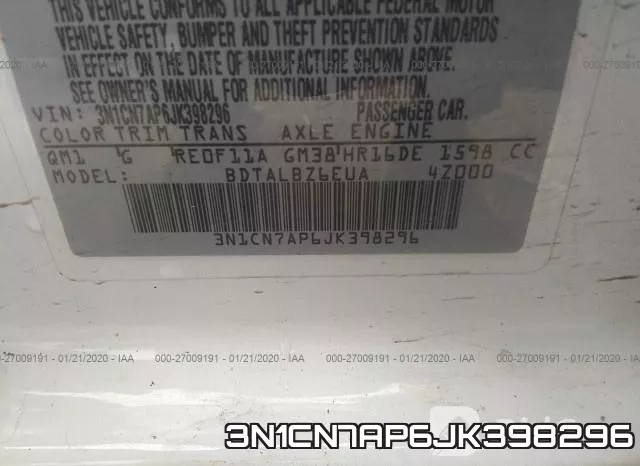 3N1CN7AP6JK398296 фото 10