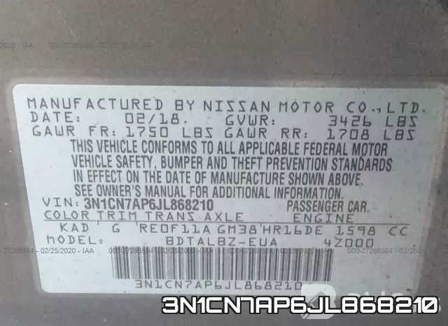 3N1CN7AP6JL868210 фото 10