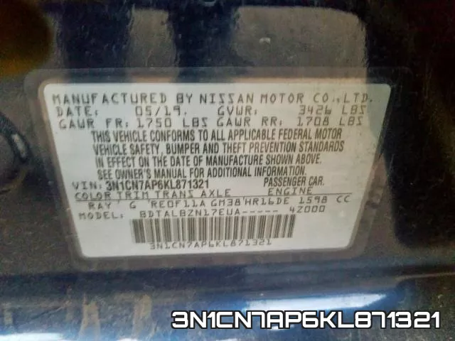 3N1CN7AP6KL871321 фото 2