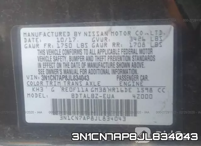 3N1CN7AP8JL834043 фото 10