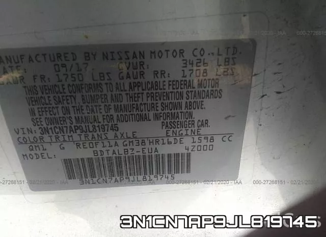 3N1CN7AP9JL819745 фото 10