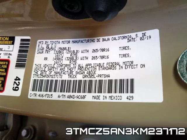 3TMCZ5AN3KM237172 фото 2