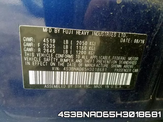 4S3BNAD65H3018681 фото 2