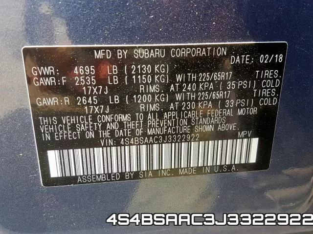 4S4BSAAC3J3322922 фото 2
